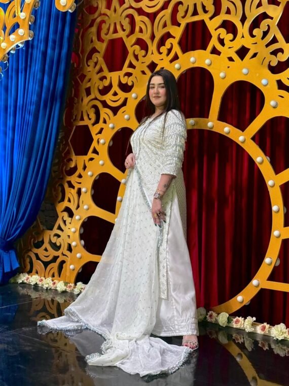 3pcs Chikan kari Suite with Sharara
