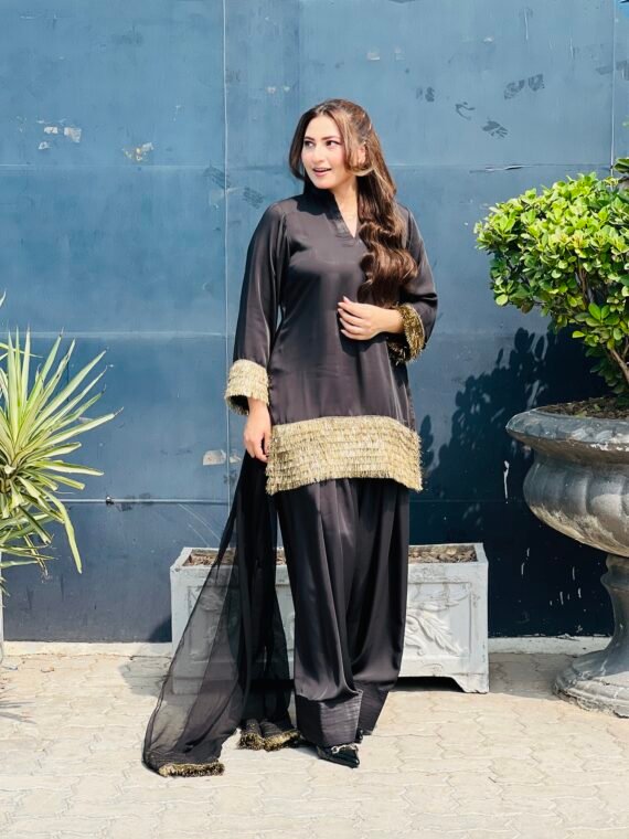 3pcs farshi Shalwar with Slim Fit Shirt & Duptta