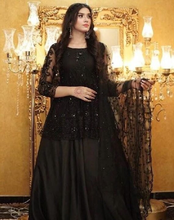 Embroidered Shirt Duppta with Langha