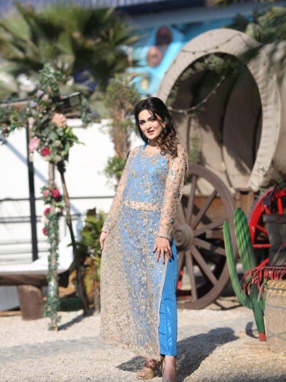 Net Embroidered 3pcs Suite