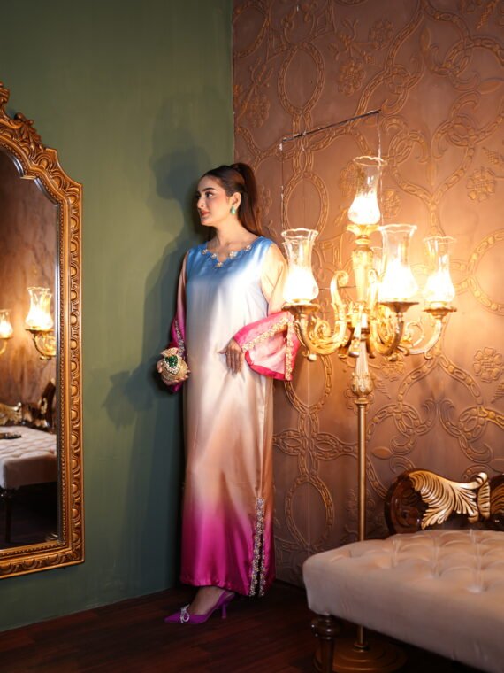 Tussle silk slim long shirt with Trouser