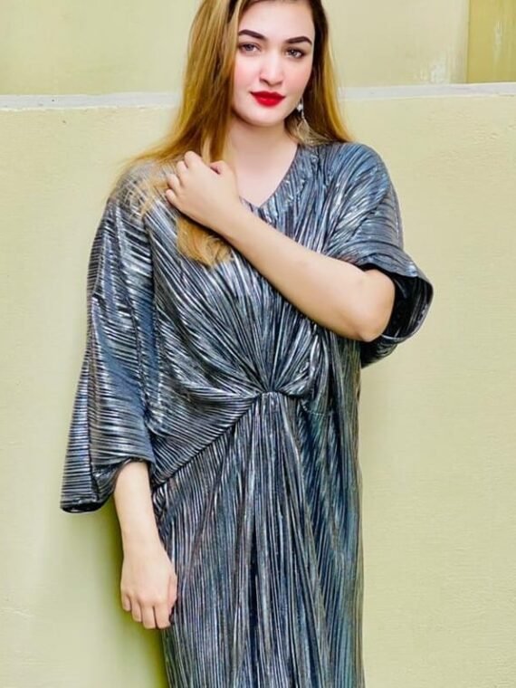 Crinkle silk Kaftan